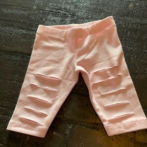 Baby pink destroyed capris